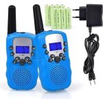 Talkies walkies rechargeables - enfants - 3 km de long distance - interphone cadeau de nol (bleu)
