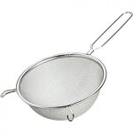 Tamis de cuisine en mtal 20 cm  farine th huile sucre passoire maille filtre