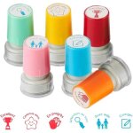 Tampons enseignants - lot de 6 - multicolore - pour enfants - auto encreur