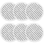 Tampons de rechange pour balai vapeur - mich - lot de 6 - microfibre - 19 cm - compatibles shark s7000 ...