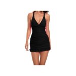 Tankini - mooncore - coupe robe effet amincissant - d�collet� v push - up - noir l