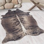 Tapis - ayyildiz - imitation peau de vache - lavable - 100x135 cm - marron