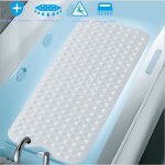 Tapis de baignoire (100x40cm)antidrapant extra long anti glisse pour salle de bain avec grip daspiration ...