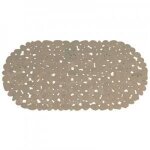 Tapis de baignoire - msv - pvc galets - 68x35cm - gris