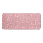 Tapis de bain 50 x 120 cm ? microfibre unie relief ricochet ? ultra doux & absorbant rose