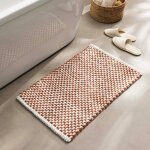 Tapis de bain 50 x 80 cm ? coton / polyester fils chenille ? doux et absorbant ? rafael ? terracotta