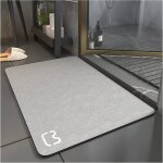 Tapis de bain antid�rapant super absorbant diatomite tapis salle de bain microfibre baignoire douche ...