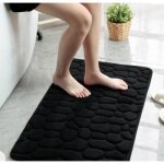 Tapis de bain antid�rapant absorption de leau noir 50x80cm