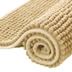 Tapis de bain antid�rapant en chenille super absorbant et lavable en machine pour la salle de bain douche ...