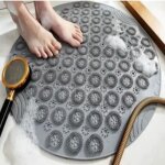 Tapis de bain - antid�rapant - rond - 55x55 cm - lavable en machine - pvc non toxique