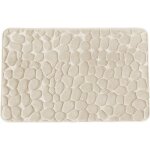 Tapis de bain galet  mmoire de forme ecru 50x80cm