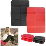 Tapis de camping pliable - 2 pi�ces - l�ger - noir et orange - id�al pour randonn�e et pique - nique