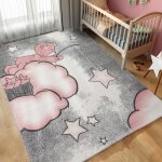 Tapis - carpettex - ourson - rose - 140 x 200 cm - polypropylne jute