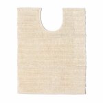 Tapis contour wc crme rayures en relief 100% coton 1500 g - m - 50 x 60 cm