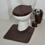 Tapis contour wc - design - chocolat - microfibre - 50 cm x 50 cm - lavable en machine Tapis contour wc - design - chocolat - microfibre - 50 cm x 50 cm - lavable en machine