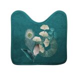 Tapis contour de wc 45 x 40 cm ginko blue