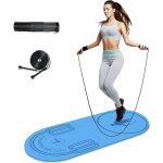 Tapis de corde � sauter dexercice de fitness protection des genoux absorption des chocsantid�rapant bleu ...