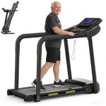 Tapis de course pour personnes �g�es - pliable grande stabilit� longues mains courantes capacit� 135 ...