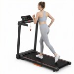 Tapis de course pliable 2. 5hp vitesse 1 - 12km / h zone 105x40cm �cran led ultra silencieux / roulettes ...