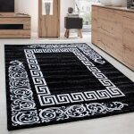 Tapis moderne carpettex - design en m�andre facile � entretenir - noir - 200 x 290 cm