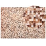 Tapis en cuir patchwork marron et beige 160 x 230 cm torul Tapis en cuir patchwork marron et beige 160 x 230 cm torul