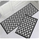 Tapis de cuisine 2 pi�cestapis antid�rapant tapis pvc �tanche tapis de sol pour cuisine(g�om�triques ...