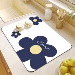 Tapis de cuisine coussin de drain absorbant tapis de s�chage de vaisselle tapis antid�rapant d?�vier ...