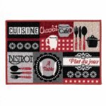 Tapis de cuisine digital menu 40x60cm rouge