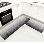 Tapis devant �vier - 2 pi�ces - antid�rapant - polyester - 40x60 & 40x120 cm