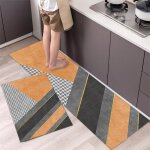 Tapis de cuisine devant evier lavable en machine - lot de 2 pi�ces 40x60cm & 40x120cm - rectangulaire ...