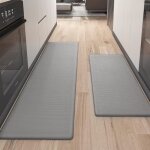 Tapis de cuisine - non spcifi - 44 x 75 cm + 44 x 150 cm - pvc impermable - 2 pices - gris