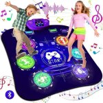 Tapis de danse bluetooth pour enfants filles avec lumineux et 5 modes de jeu - noir