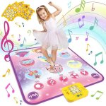 Tapis de danse pour enfant - amoune - musique 105 x 86cm - 5 modes - cadeaux pour filles 3 + ans