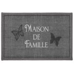 Tapis d�coratif - douceur dinterieur - imprim� familia - gris - l 40 x l 60 cm - moderne