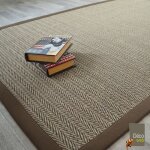 Tapis sisal - nairobi chevron - ganse coton marron - 200 x 290 cm