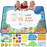 Tapis de dessin - zgeer - 100 x 70 cm - 9 tampons - 4 stylos magiques - pour enfants de 2 ans et plus ...