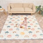 Tapis dveil pliable rversible et impermable - 200x180x15cm tapis de jeu enfant en mousse - pure big ...