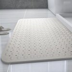 Tapis de douche antid�rapant - ulisem - 60x90 cm - blanc - ventouses puissantes - facile � nettoyer
