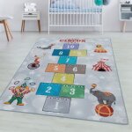Tapis de chambre - simpex - cirque - gris - 160 x 230 cm - 100% polypropylne