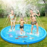 Tapis enfant de jet deau 170cm tapis de pulv�risation deau eau piscine pvc durable gonflable jeux et ...