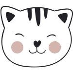 Tapis enfant - today - imprim chat - blanc - 70x80 cm - coton