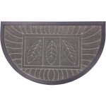 Tapis dentr�e antid�rapant - 45 x 75 cm - demi - lune - plumes - gris