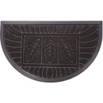 Tapis dentr�e antid�rapant - 45 x 75 cm - demi - lune - plumes - gris