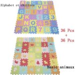 Tapis déveil puzzle en mousse - alphabet et chiffres + basic animaux Tapis déveil puzzle en mousse - alphabet et chiffres + basic animaux