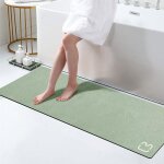 Tapis extra - long 40x120 cm s�chage rapide caoutchouc antid�rapant vert sauge. label