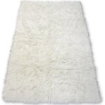 Tapis - flokati - 190x230 cm - 100% laine naturelle - blanc naturel - hauteur de fil 40 mm