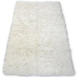 Tapis - flokati - 240x340 cm - 100% laine naturelle - blanc naturel - hauteur de fil 40 mm