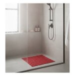 Tapis fond de douche 52 x 52 cm galet framboise