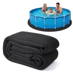 Tapis g�otextile pour piscine - lunsy - 6. 4x6. 4 m - noir - rond - anti - mauvaises herbes - 220 g / ...