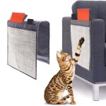 Tapis griffoir pour chats - protection canap meuble sol - tapis en sisal et lin 120 x 40cm avec compartiments ...